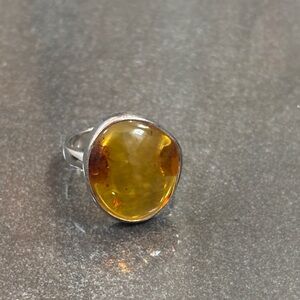 Amber Silver Ring
